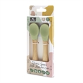 Cucchiaini in Silicone con Bambù - 2pz Fresh GREEN /confezione/